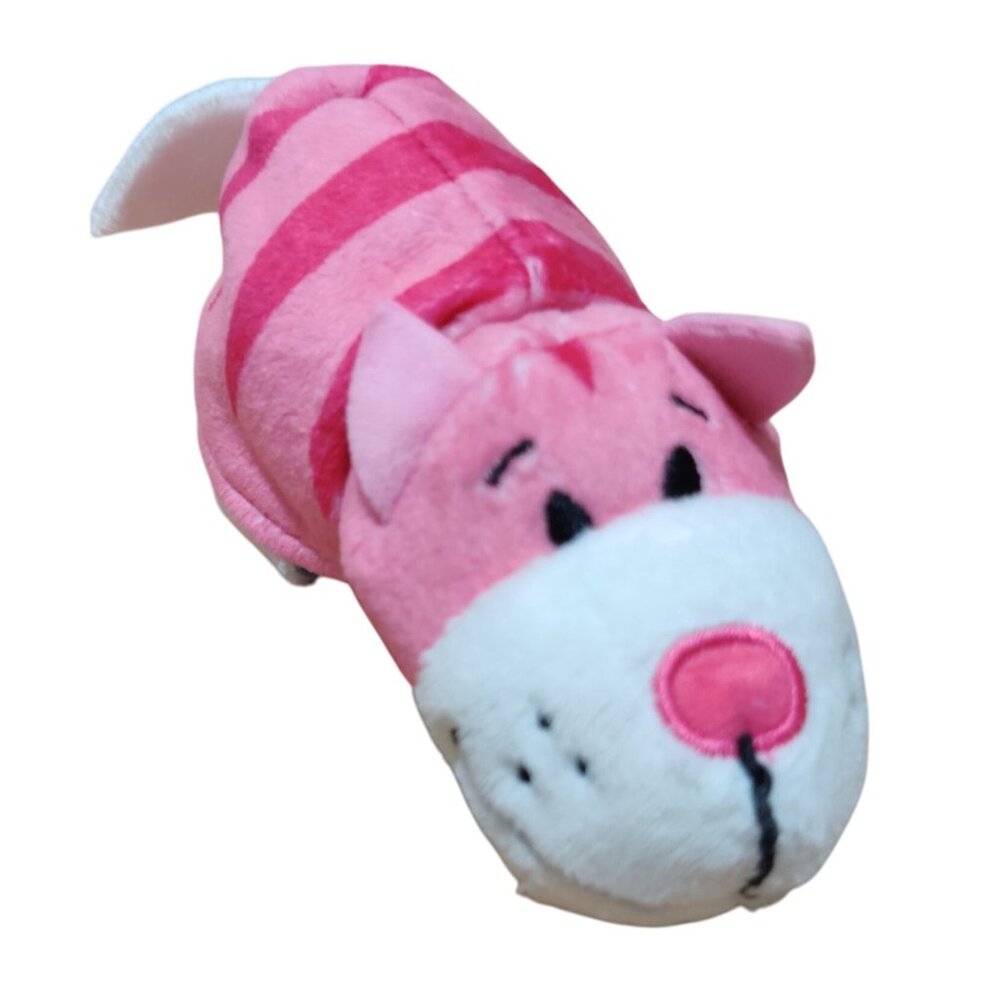 Flipazoo Cat Dog Plush Pink Striped Kitty Blue Puppy Reversible 6" Jay Play Cute